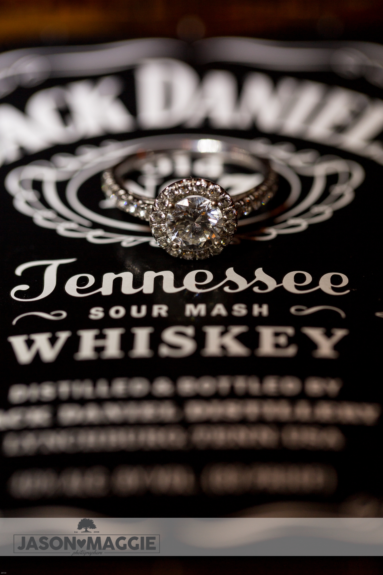 Engagement Photos, Jack Daniels, Whiskey, Engagement ring